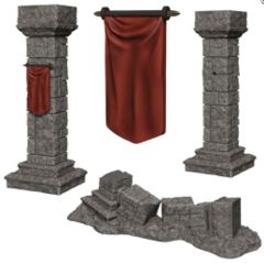 WizKids Deep Cuts Unpainted Miniatures: W11 Pillars & Banners