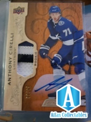 2018-19 Upper Deck Engrained Anthony Cirelli Rookie 4 color Patch Auto /65