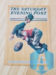 1993 Curtis Publishing Gold Norman Rockwell The Saturday Evening Post Tackled November 21, 1925