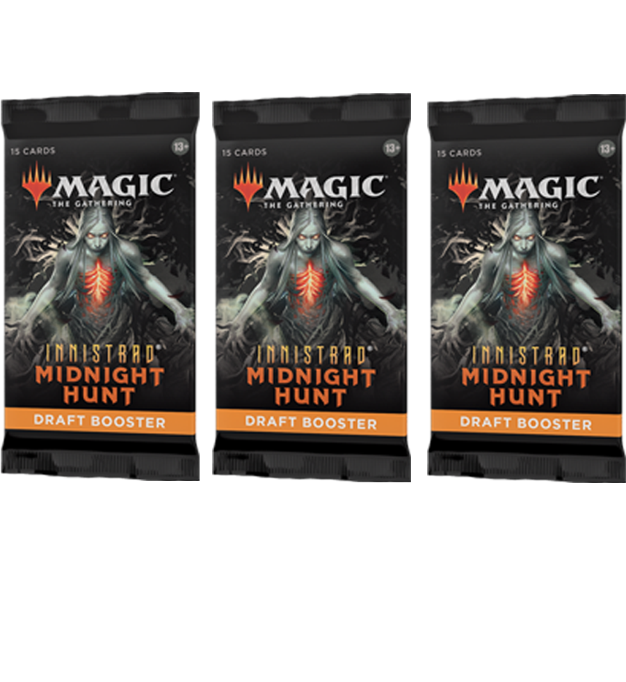 MTG Innistrad Midnight Hunt Draft Booster Packs x 3 Magic the Gathering 