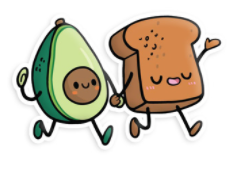 Squishable Sticker - Avocado and Avocado Toast Best Friends Sticker