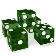 Precision Dice with Matching Serial Numbers (5 New Green 19mm Grade A)