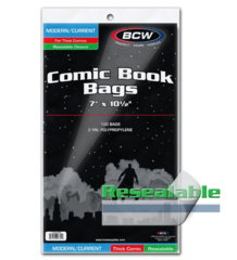 BCW - Resealable Current / Modern - Thick Comic Bags (100 bags)