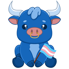 Blue Ox Games - Chibi Ox with Trans Pride Flag
