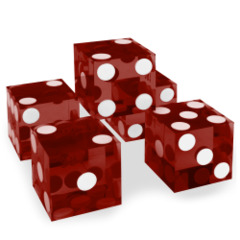 Precision Dice with Matching Serial Numbers (5 New Red 19mm Grade A)