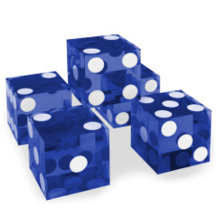 Precision Dice with Matching Serial Numbers (5 New Blue 19mm Grade A)