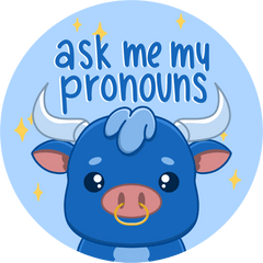 Blue Ox Games - Pronoun Button (Ask Me!)