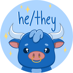 Blue Ox Games - Pronoun Button (He/They)