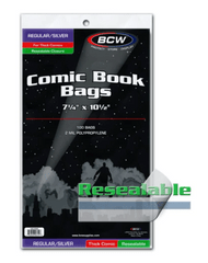 BCW - Regular / Silver - Resealable Thick Comic Bags (100 bags)