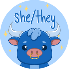 Blue Ox Games - Pronoun Button (She/They)