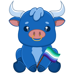 Blue Ox Games - Chibi Ox with Gay/MLM Pride Flag