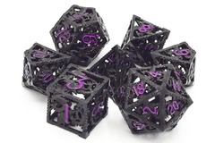 Old School Dice: Hollow Dragon Dice - Black with Purple