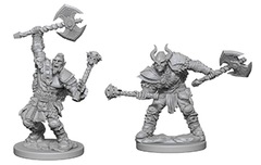 Pathfinder Deep Cuts Unpainted Miniatures: Half-Orc Male Barbarians (pack of 2)