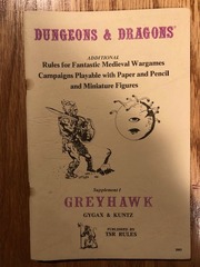 D&D: Dungeons and Dragons Greyhawk supplement i TSR