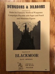 D&D: Dungeons and Dragons Blackmoor supplement ii 4th printing TSR