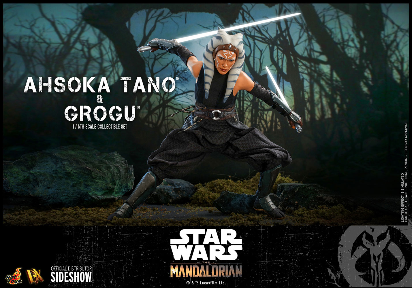 Ahsoka Tano and Grogu Sixth Scale Figure Set by Hot Toys DX Series - Star Wars: The Mandalorian