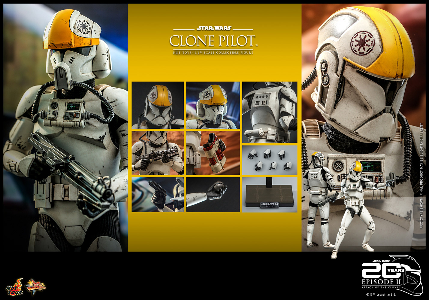 Clone Pilot Sixth Scale Figure by Hot Toys Movie Masterpiece Series - Star Wars Episode II: Attack of the Clones