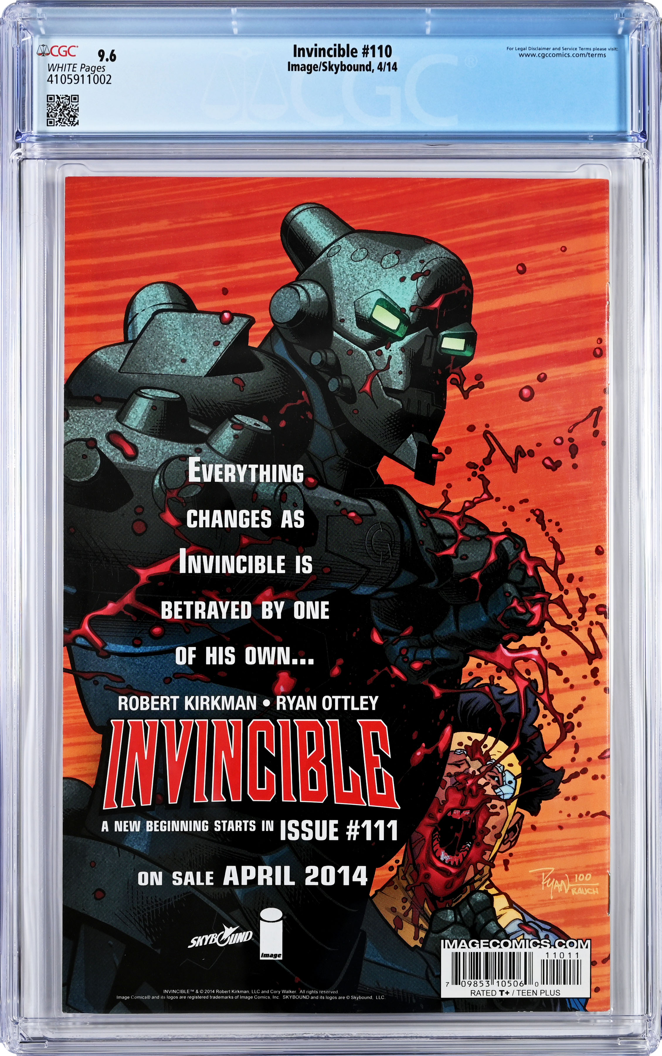 INVINCIBLE #110 Image/Skybound (2014) CONTROVERSIAL ISSUE Kirkman CGC 9.6 NM