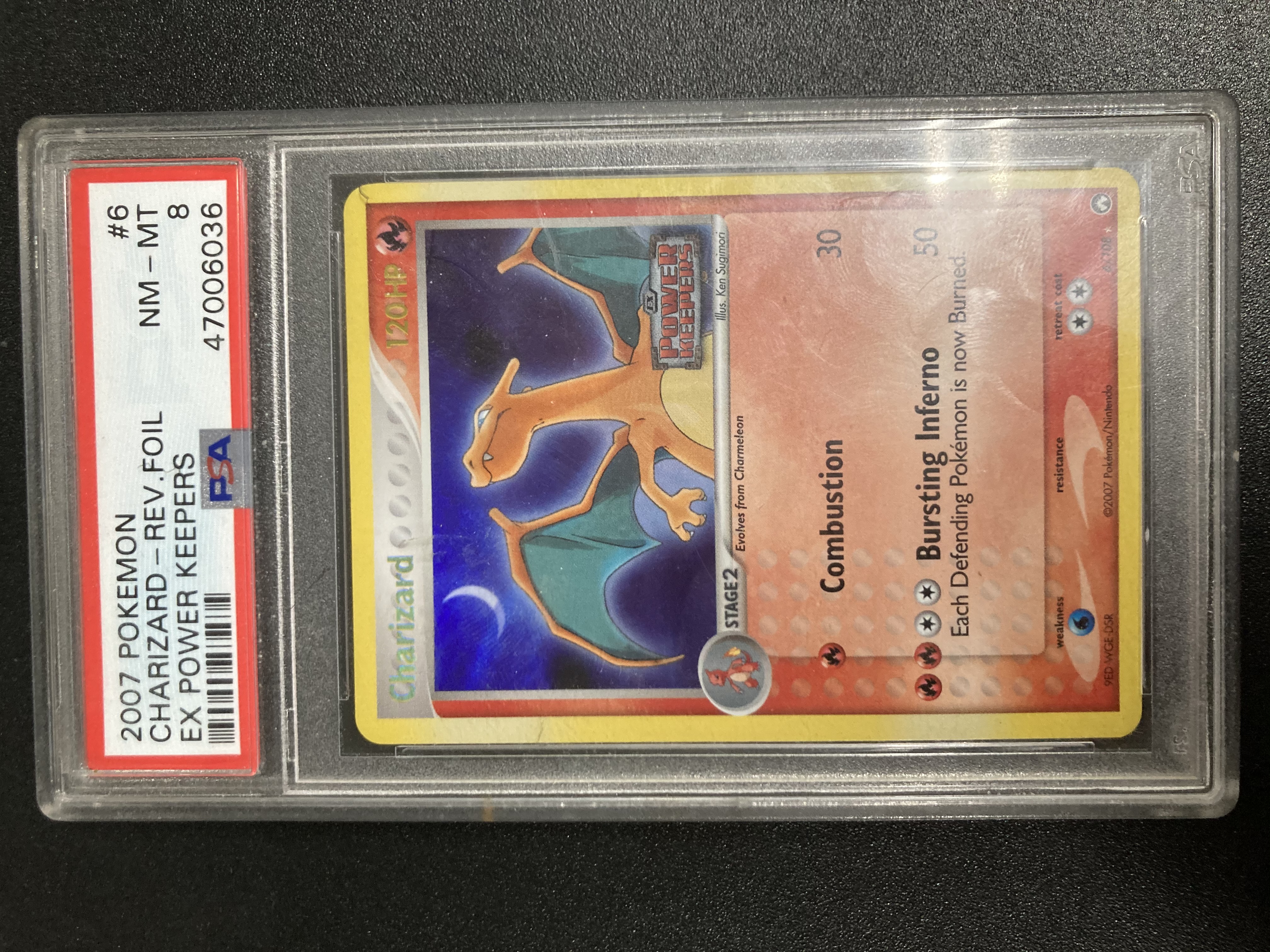 Charizard 6 Reverse Holo Ex Power Keepers PSA Grade 8 NM