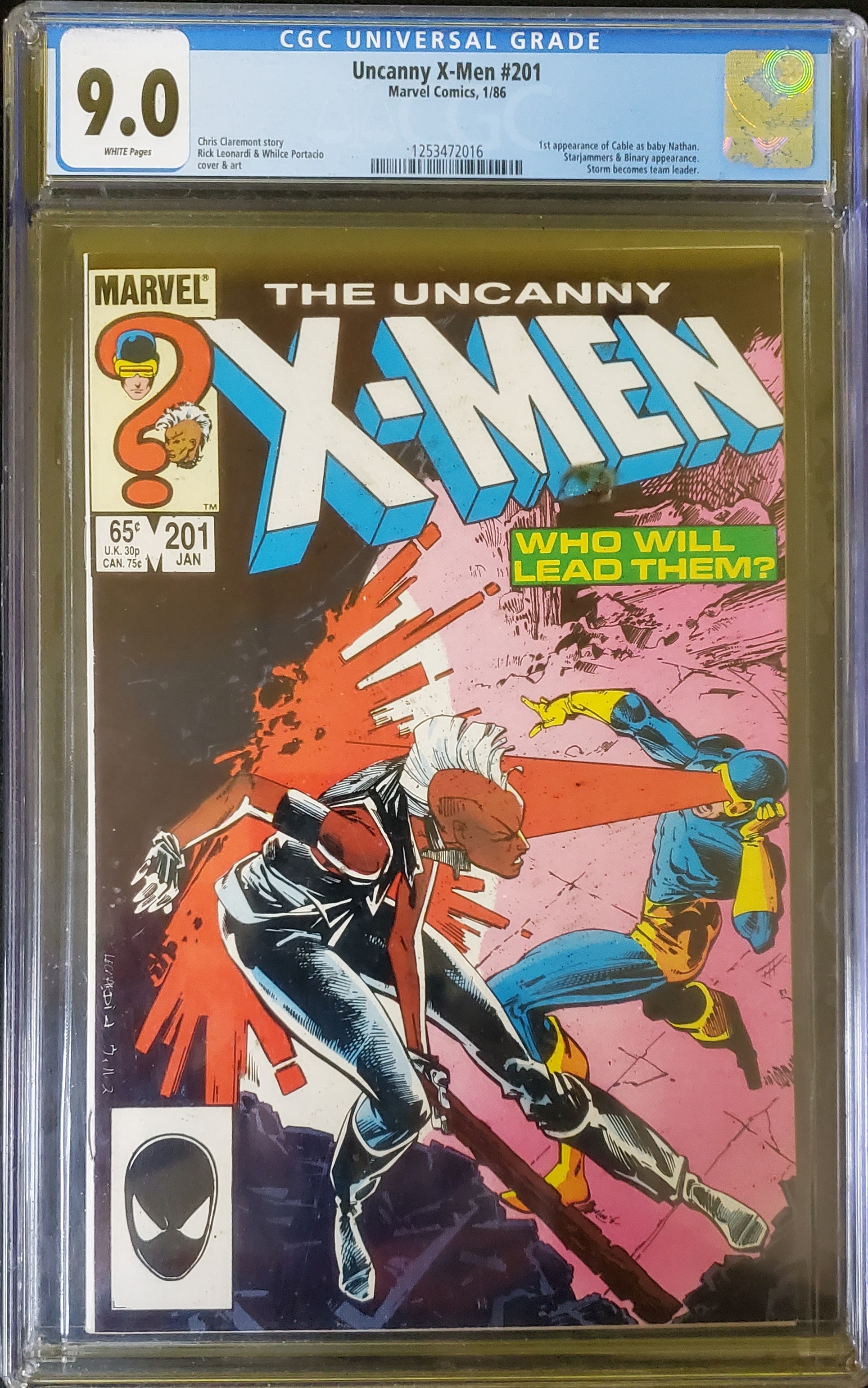 Uncanny X-Men #201 CGC Graded 9.0