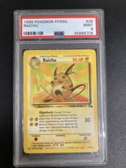 Raichu 29 1999 Pokemon Fossil PSA Grade Mint 9