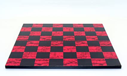 16 Black & Red Decoupage Chess Board