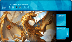 GamerMats Elder Artifact Dragon with Magic Compatible Zones - Playmat - Premium Black Stitched - 24