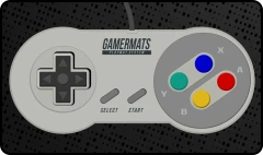GamerMats - Controller 2 - Playmat - White Stitched Edging: 24