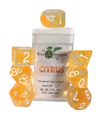 7CT DICE SET WITH ARCH'D4: DIFFUSION CITRUS WITH WHITE