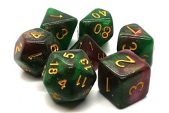 Old School: 7 Piece DnD RPG Dice Set: Galaxy - Path of Roses