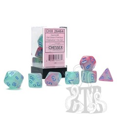 Chessex Gemini Gel Green Pink Blue 7 set