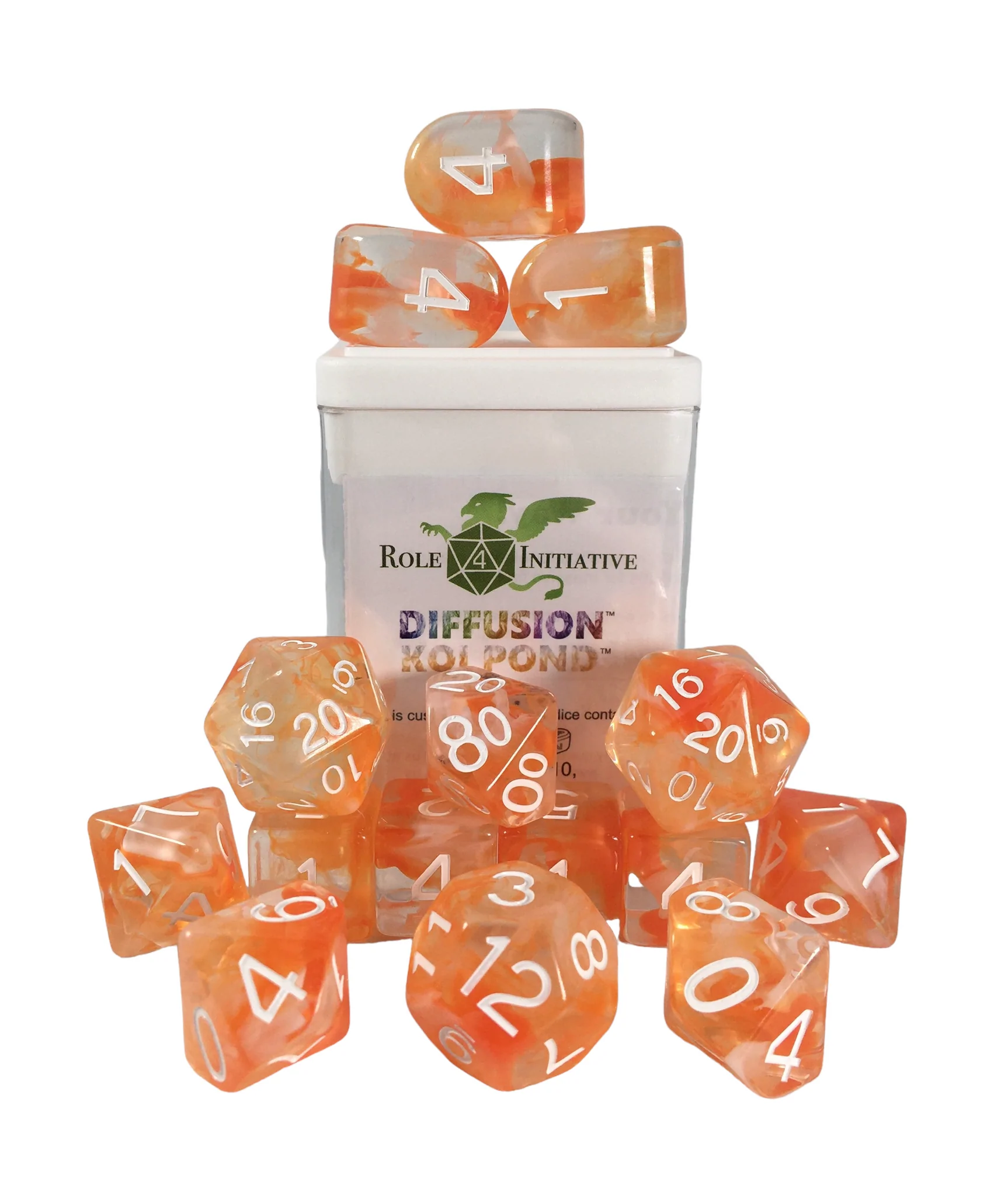15CT DICE SET WITH ARCHD4: DIFFUSION KOI POND WITH WHITE