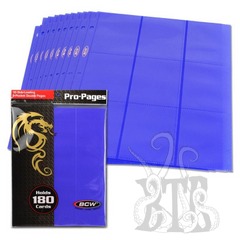 BCW Side Loading 18 Pocket Pro Pages - Blue