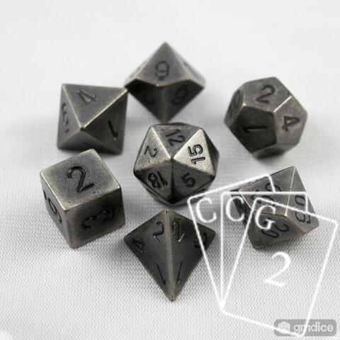 7-Die Solid Metal Dark Metal Chessex