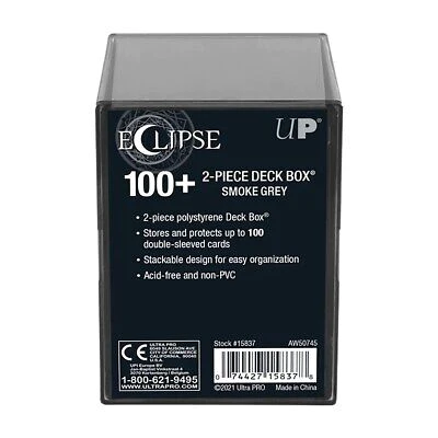 Ultra Pro: Eclipse - 2-Piece Deck Box - 100 - Smoke Grey