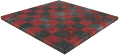 Worldwise Imports: Red & Dusky Black Leatherette Chessboard 14.5''