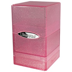 Ultra Pro Deck Box - Glitter Clear Pink Satin Tower