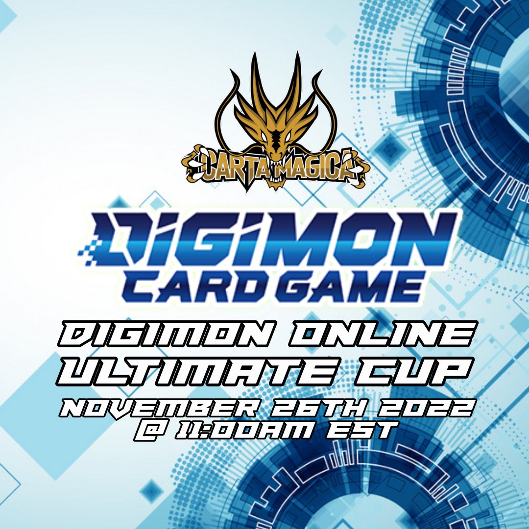 Digimon Online Ultimate Cup - November 26th - 11:00 AM EST