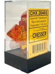 CHX26468 Gemini Red-Yellow/Gold  7-Piece Dice Set