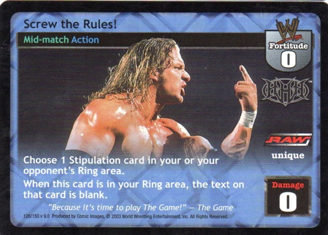 WWE Triple H Superstar Card for Triple H Played Raw Deal Wrestling WWF