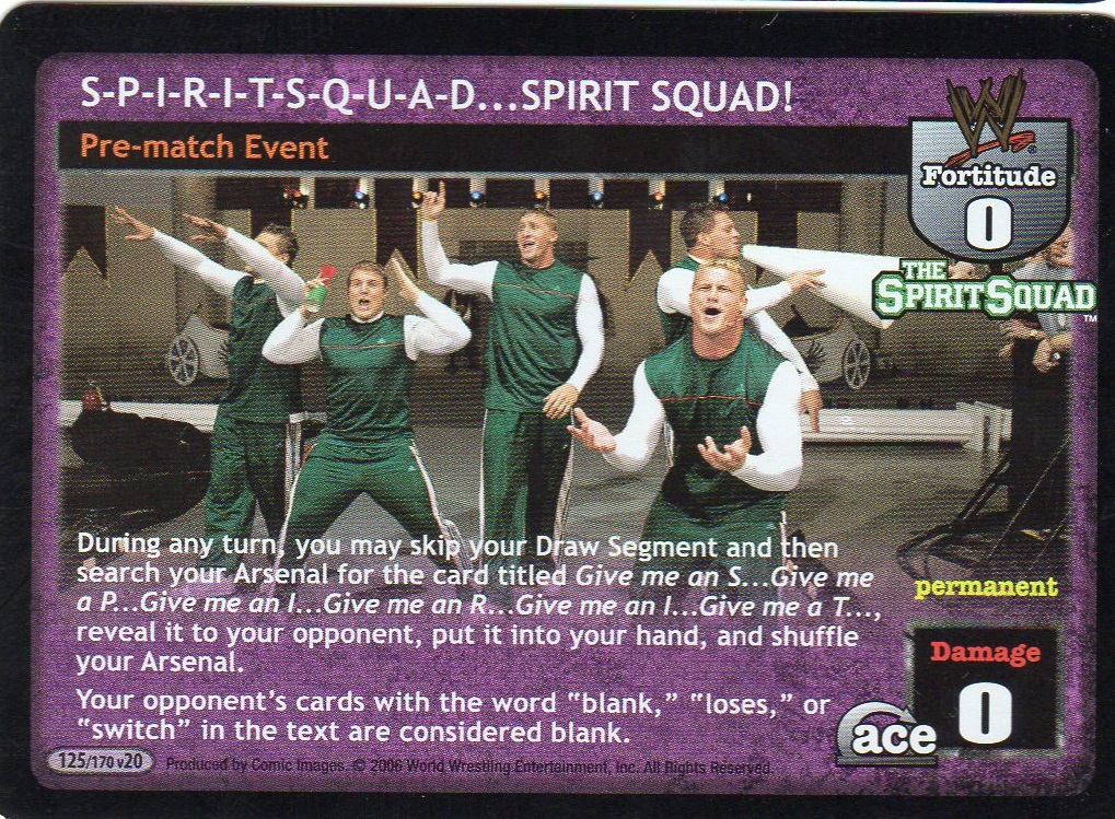 Played The Spirit Squad Superstar Card for Spirit Squad Raw Deal WWE: Mikey