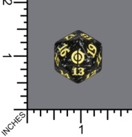Spindown Dice (D-20) - Phyrexia: All Will Be One (Black w/ off-white)