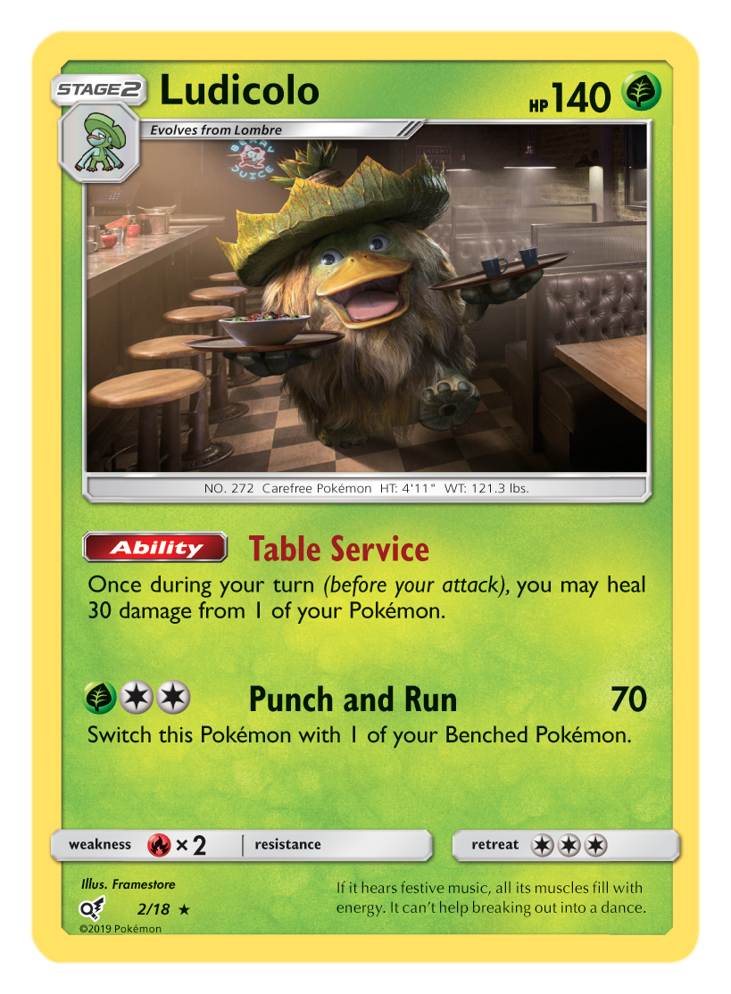 Pokemon Cards Detective Pikachu Ludicolo Holo 2/18 From Pack To Sleeve