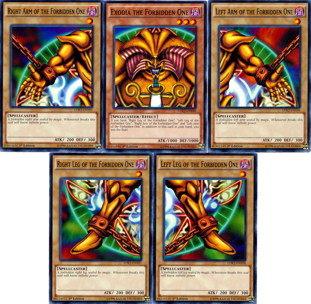 Exodia the Forbidden One Set ~ All 5 cards/pieces ~ Brand New Mint Cards YuGiOh 