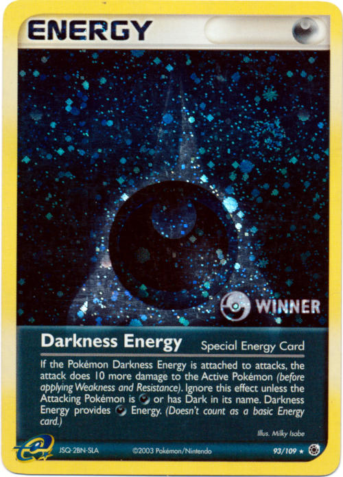 Pokemon Darkness Energy 93/109 Winner stamp