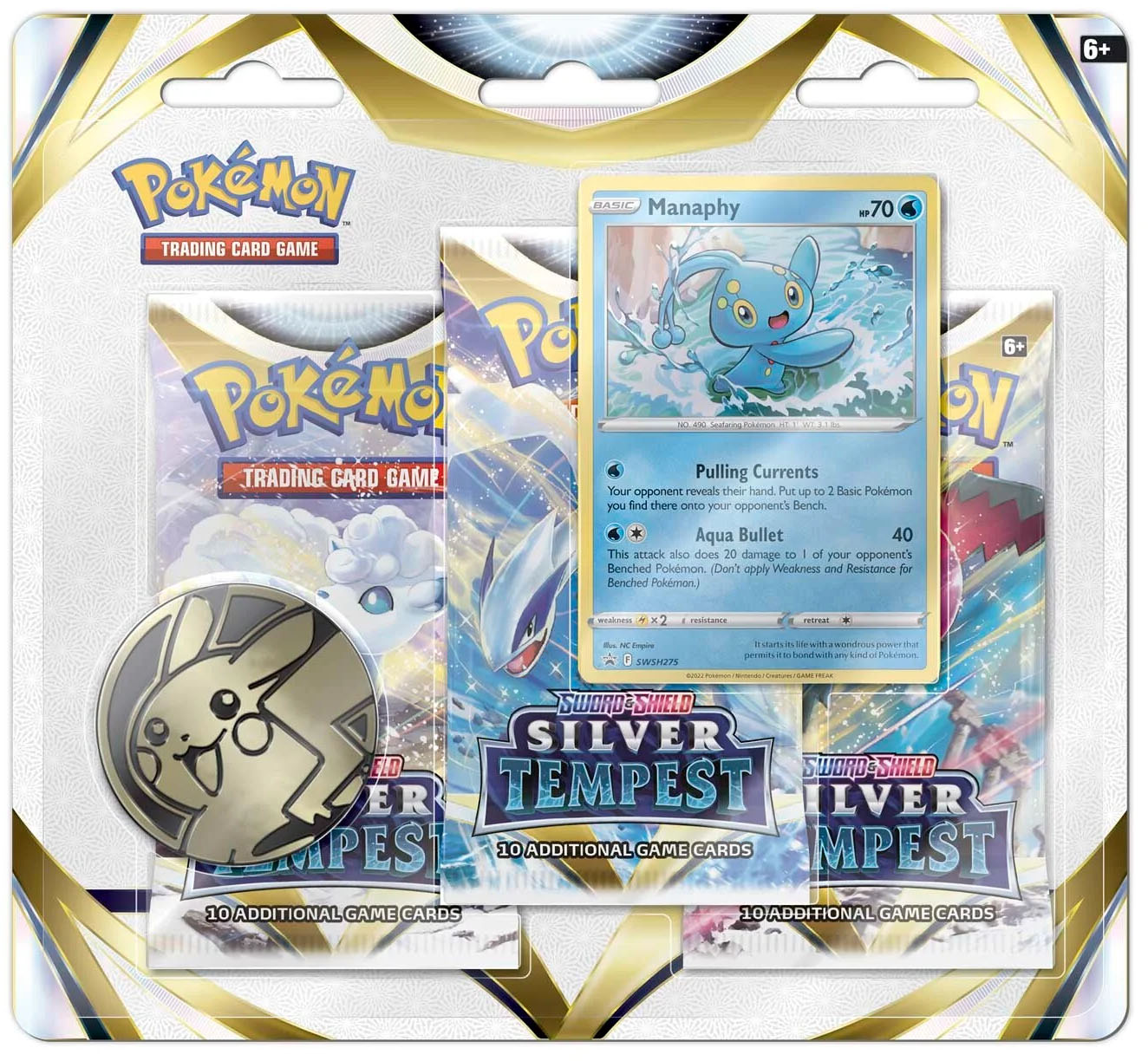 Pokemon SWSH12 Silver Tempest 3-Pack Blister Manaphy