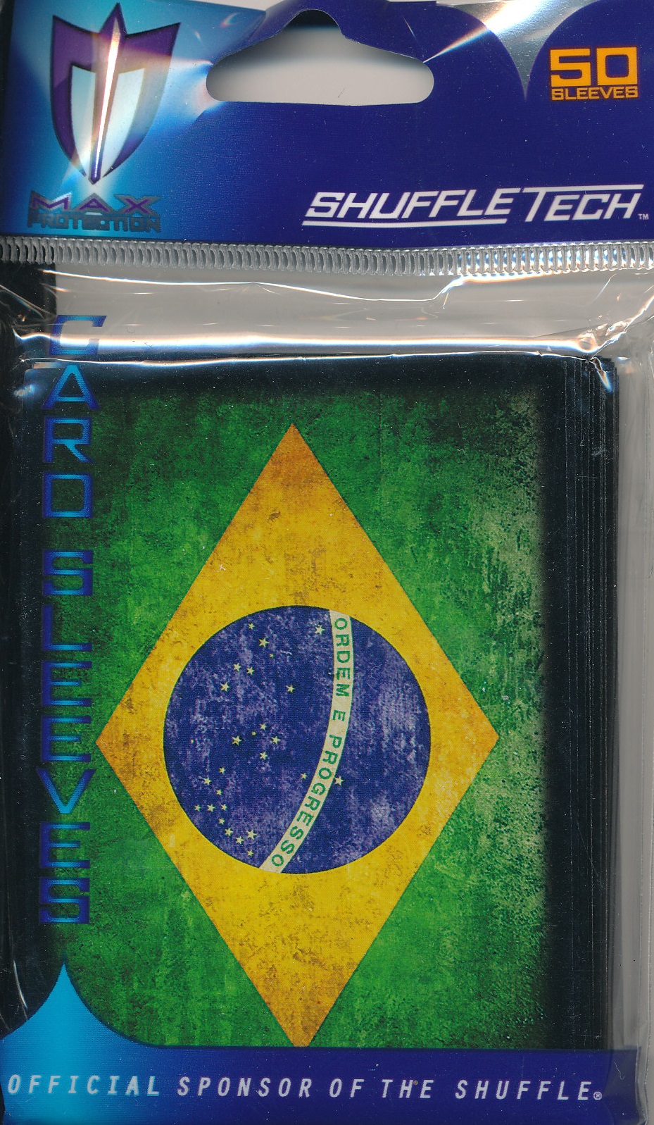 Max Protection Standard Size Sleeves Brazil Flag - 50ct