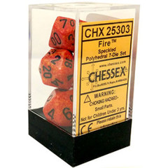 Chessex Dice CHX 25303 Speckled Polyhedral Fire Set of 7