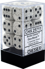 Chessex Dice CHX 25711 Speckled 16mm D6 Arctic Camo Set of 12