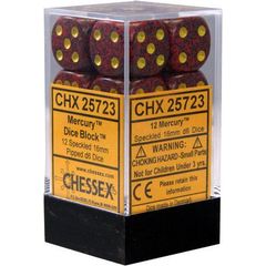 Chessex Dice CHX 25723 Speckled 16mm D6 Mercury Set of 12